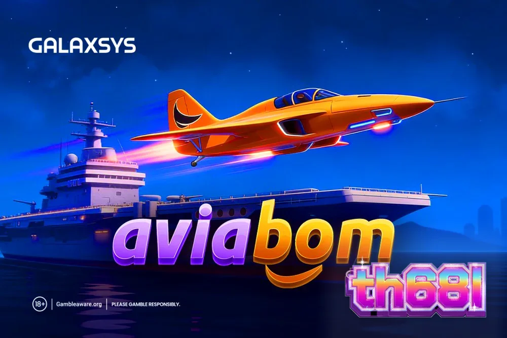Tampilan antarmuka permainan Aviabom dari Galaxsys dengan tema penerbangan